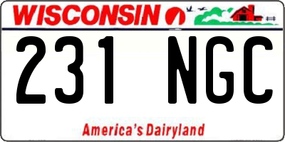 WI license plate 231NGC
