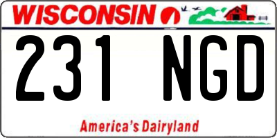 WI license plate 231NGD