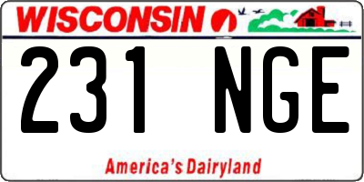 WI license plate 231NGE