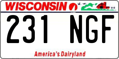 WI license plate 231NGF