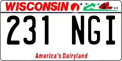 WI license plate 231NGI