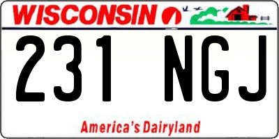 WI license plate 231NGJ