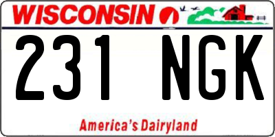 WI license plate 231NGK