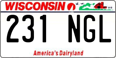 WI license plate 231NGL