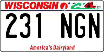 WI license plate 231NGN