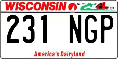 WI license plate 231NGP