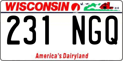 WI license plate 231NGQ