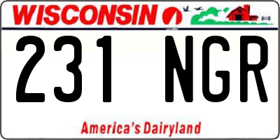 WI license plate 231NGR