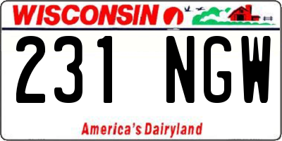 WI license plate 231NGW