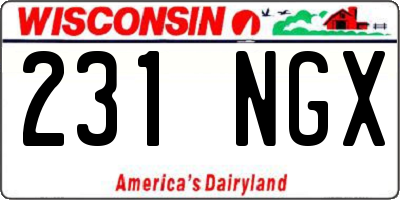 WI license plate 231NGX