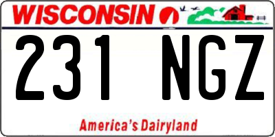 WI license plate 231NGZ