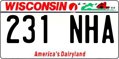 WI license plate 231NHA