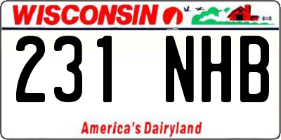 WI license plate 231NHB