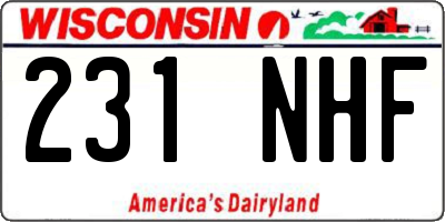 WI license plate 231NHF