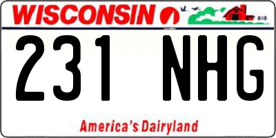 WI license plate 231NHG