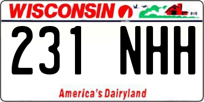 WI license plate 231NHH
