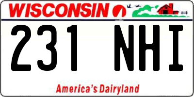 WI license plate 231NHI