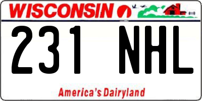 WI license plate 231NHL