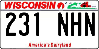 WI license plate 231NHN