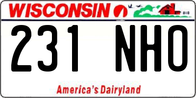WI license plate 231NHO