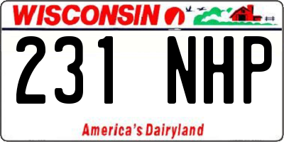 WI license plate 231NHP