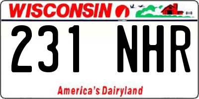WI license plate 231NHR