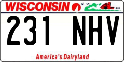 WI license plate 231NHV