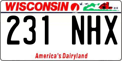 WI license plate 231NHX