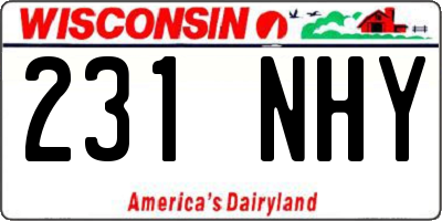 WI license plate 231NHY