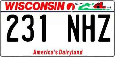 WI license plate 231NHZ