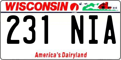 WI license plate 231NIA