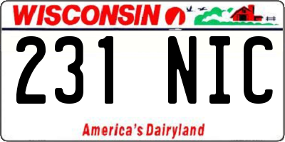 WI license plate 231NIC