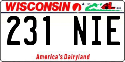 WI license plate 231NIE