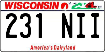 WI license plate 231NII