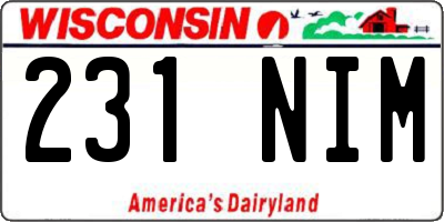WI license plate 231NIM