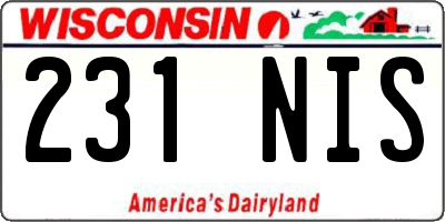 WI license plate 231NIS