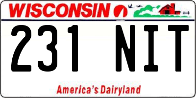 WI license plate 231NIT
