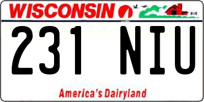 WI license plate 231NIU