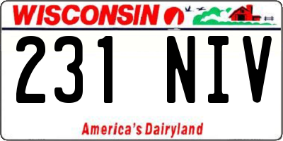 WI license plate 231NIV