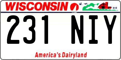 WI license plate 231NIY