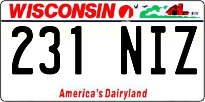 WI license plate 231NIZ