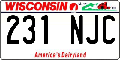 WI license plate 231NJC