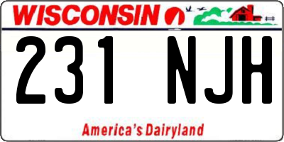 WI license plate 231NJH