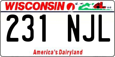 WI license plate 231NJL