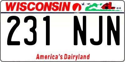WI license plate 231NJN