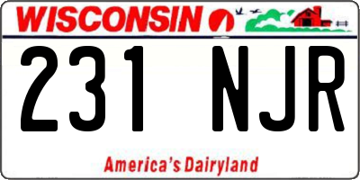 WI license plate 231NJR