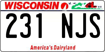 WI license plate 231NJS