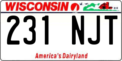 WI license plate 231NJT
