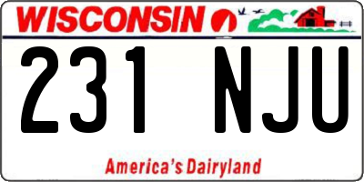 WI license plate 231NJU