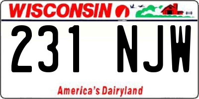 WI license plate 231NJW